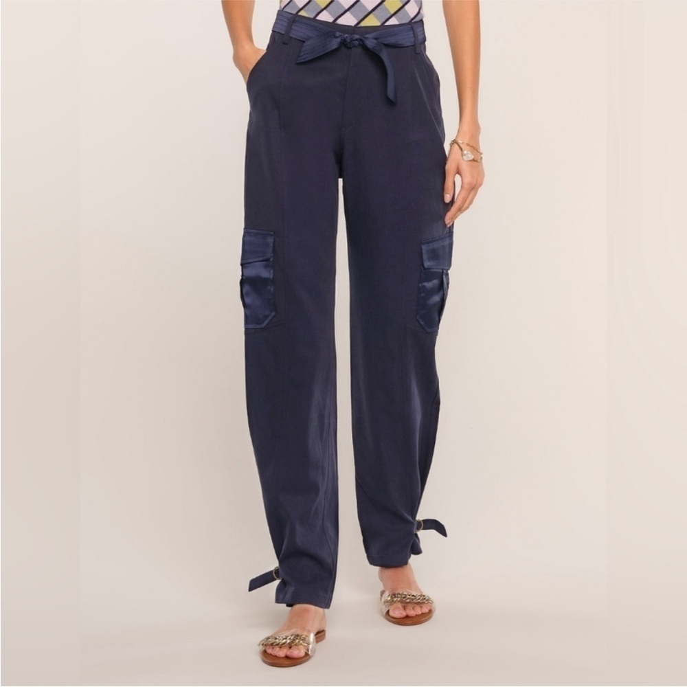 Heartloom Ginger Cargo Pants in Black Tie Waist